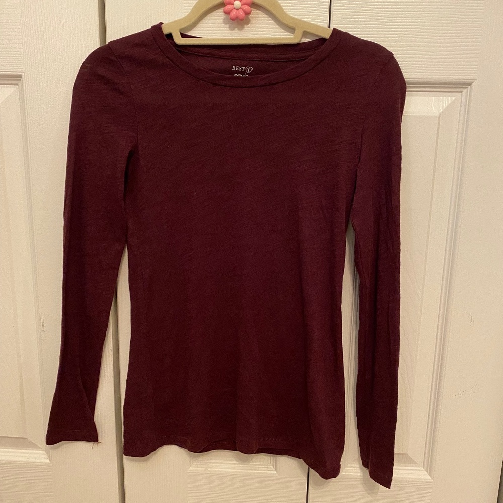 Maroon Aerie Long-Sleeved T-shirt